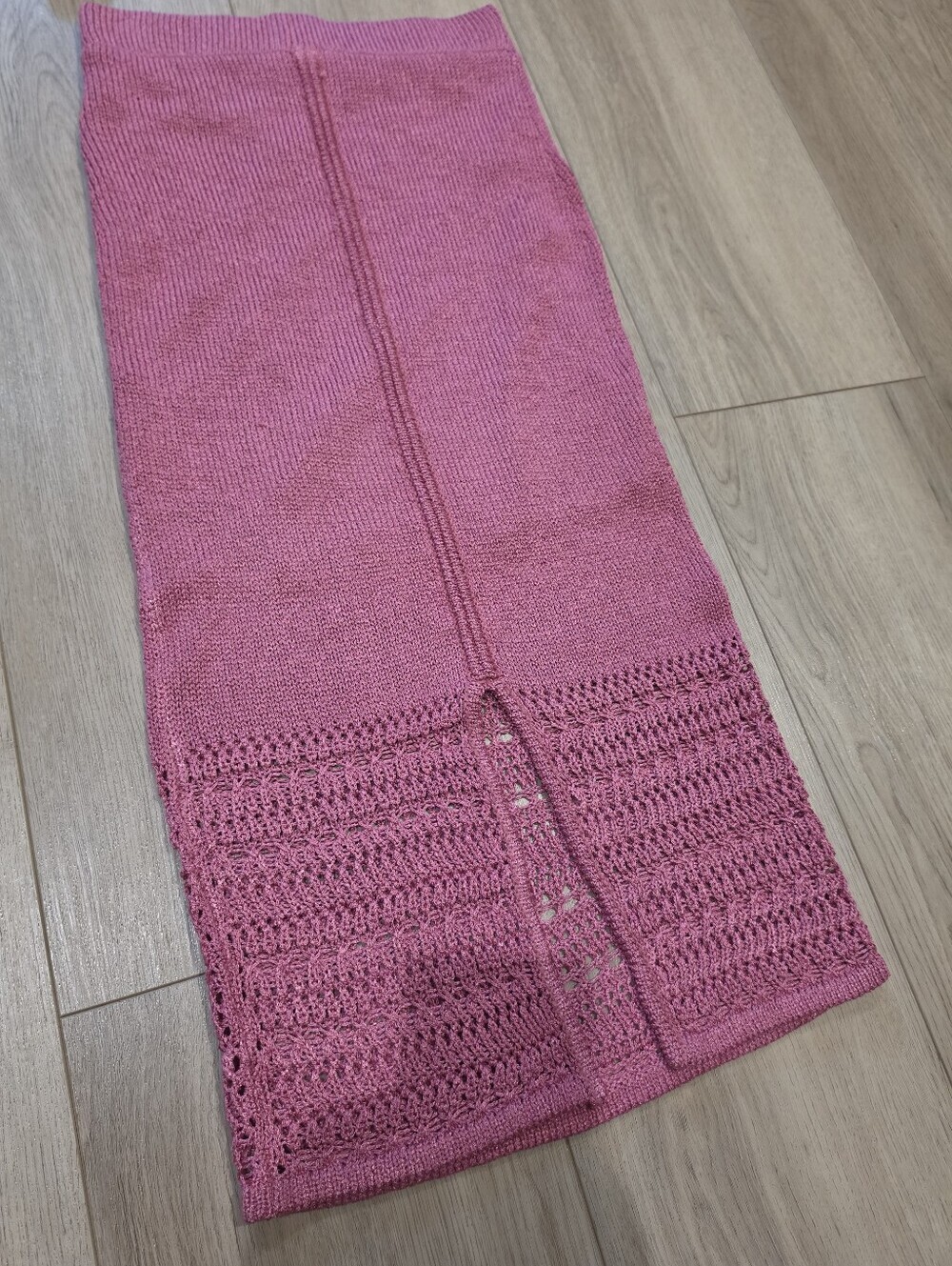 Eva Mendes Pink Crochet Knit Matching Skirt Set XS - Picture 4 of 8